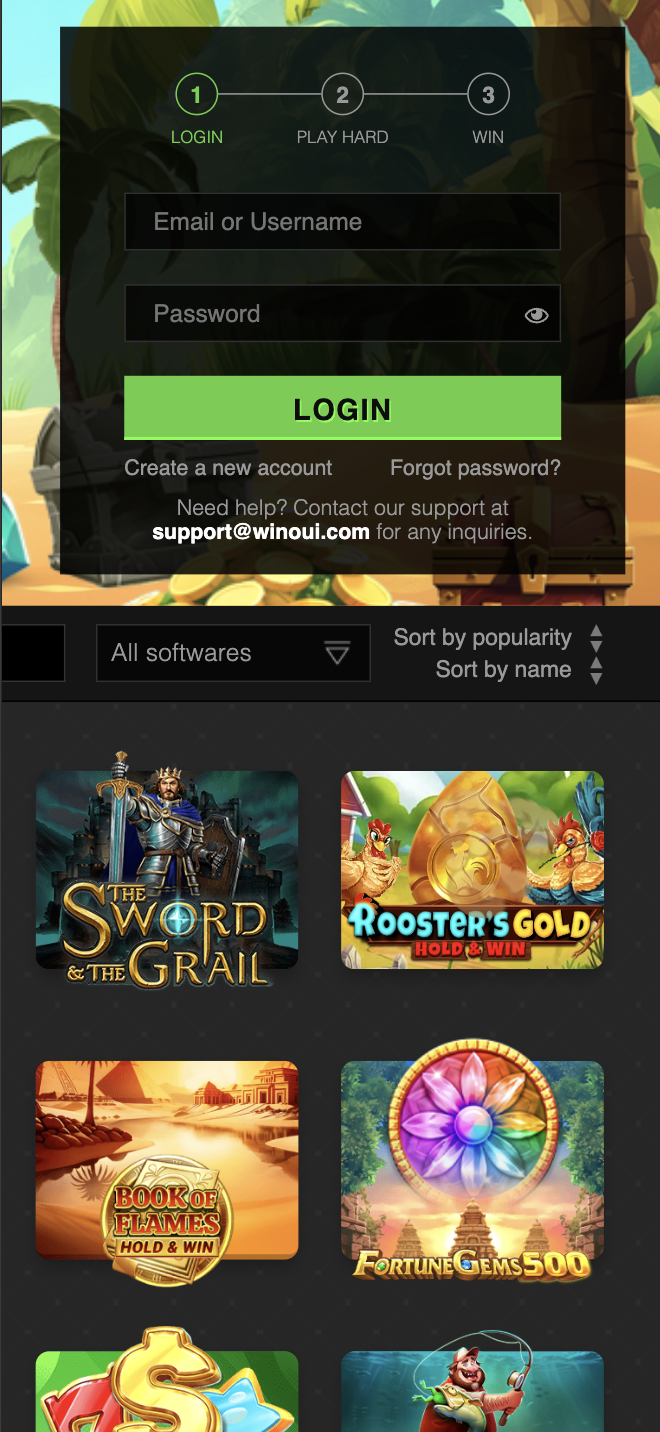Winoui - Présentation des jeux et bonus disponibles